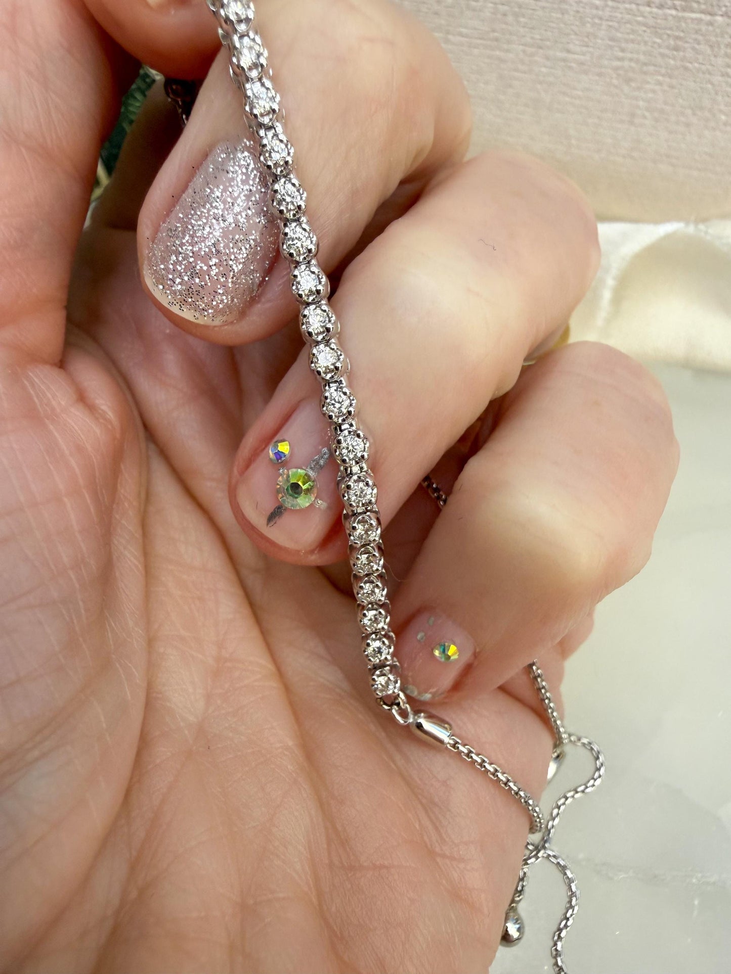 14K White Gold Diamond Tennis Bracelet