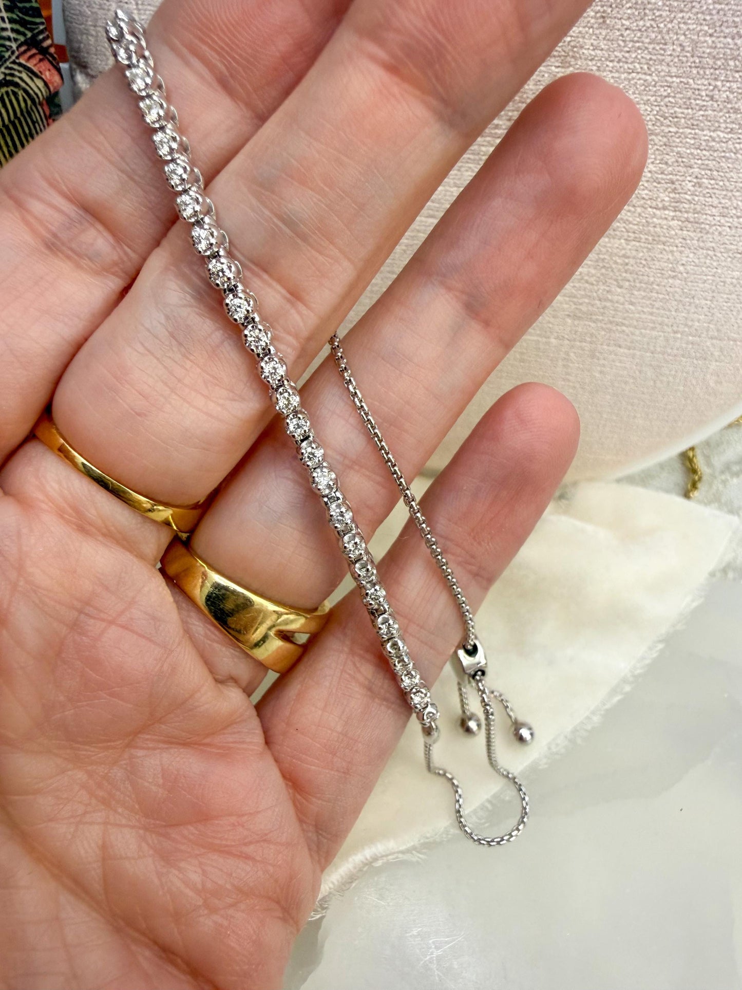 14K White Gold Diamond Tennis Bracelet