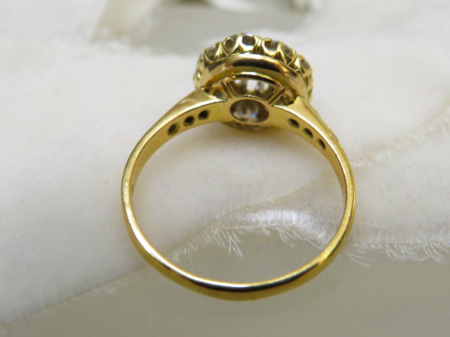 Victorian Diamond Cluster Ring | Antique 18K Yellow Gold