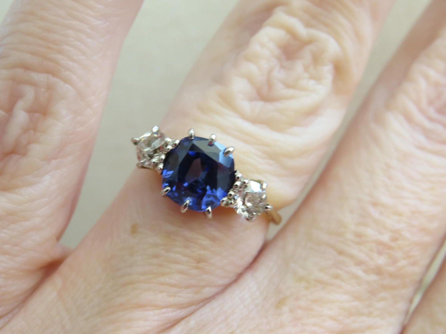 Art Deco Sapphire and Diamond Ring | Platinum and 18K Gold