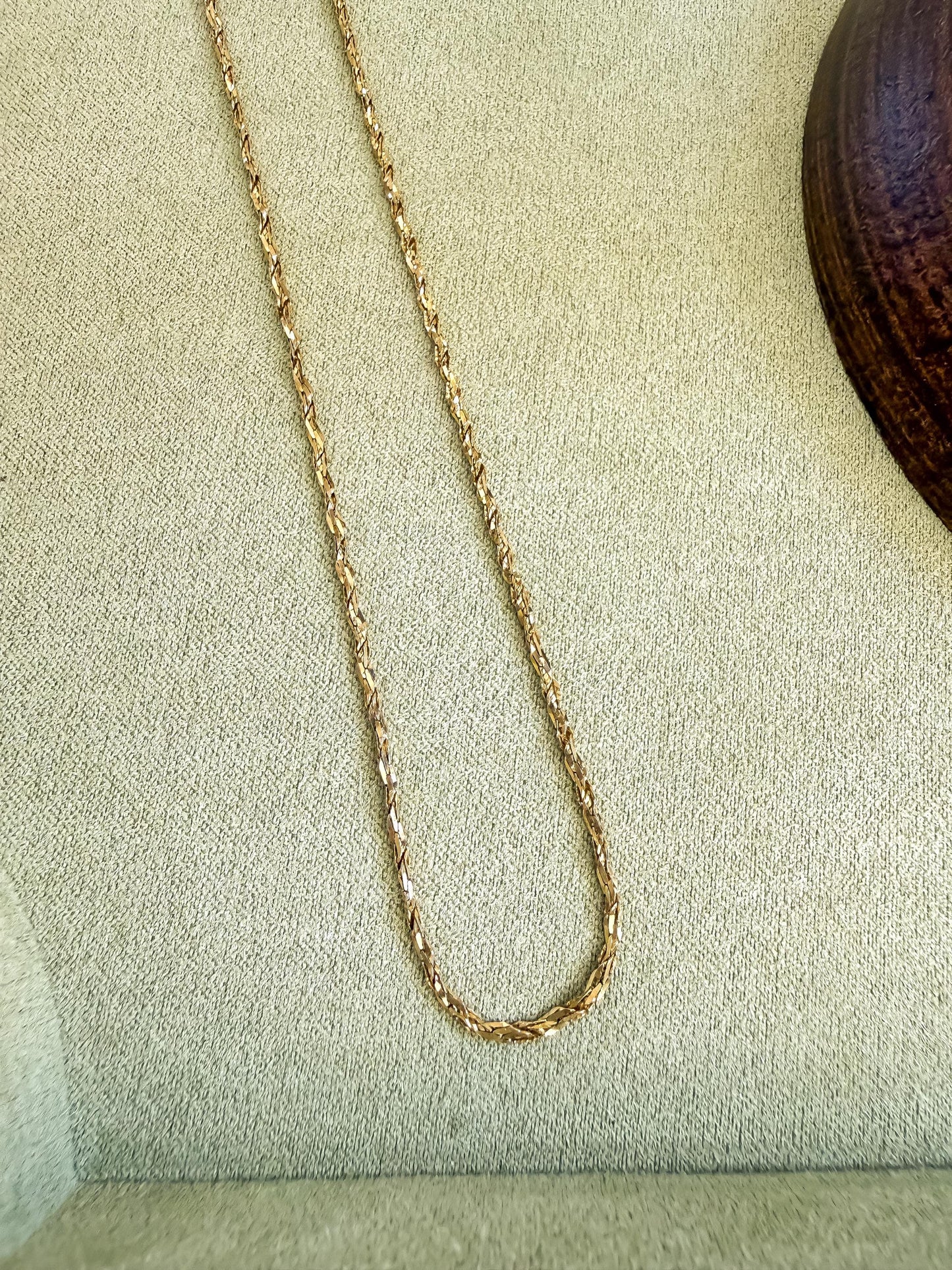 14K Yellow Gold Twist Chain Necklace | 18
