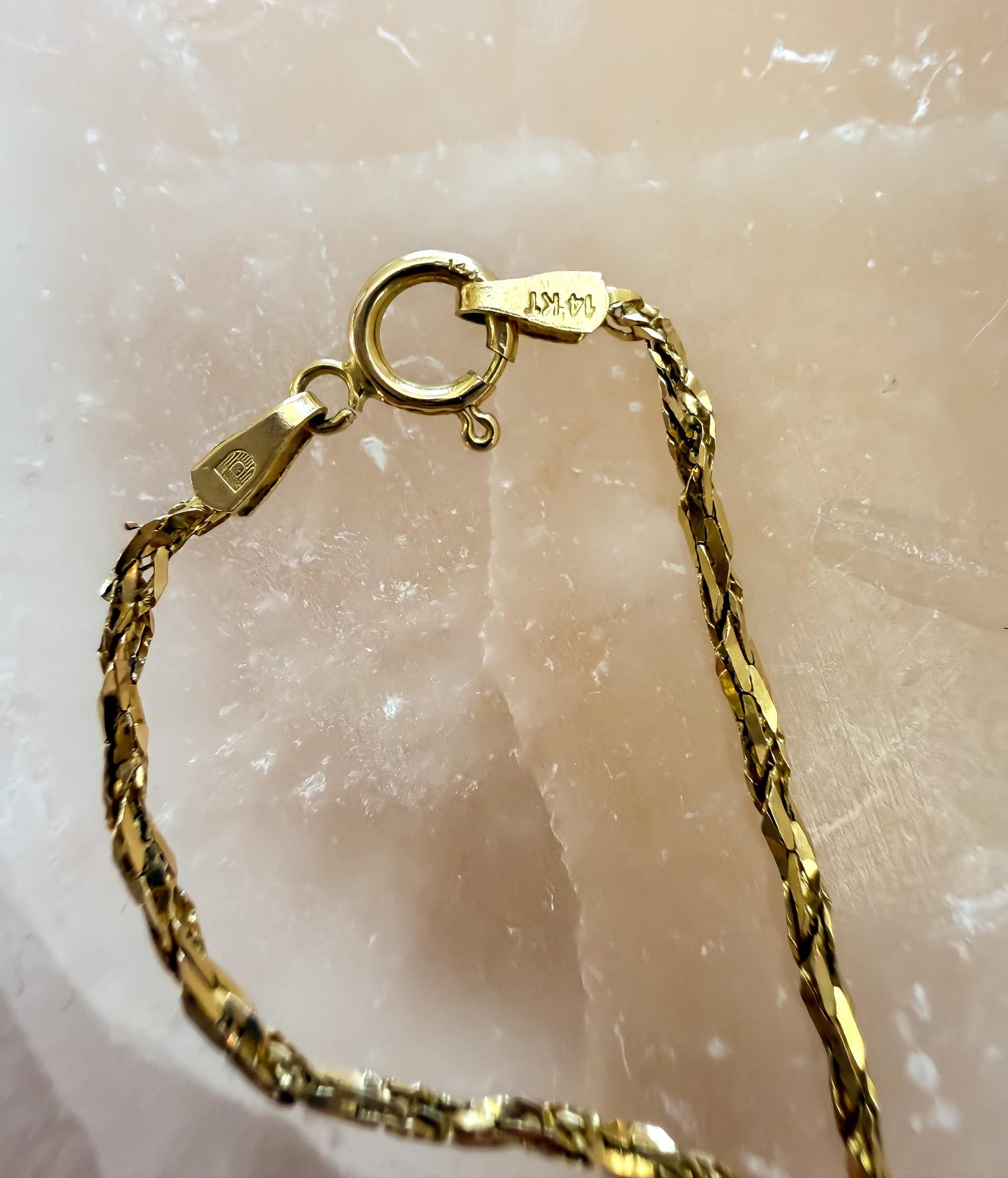 14K Yellow Gold Twist Chain Necklace | 18