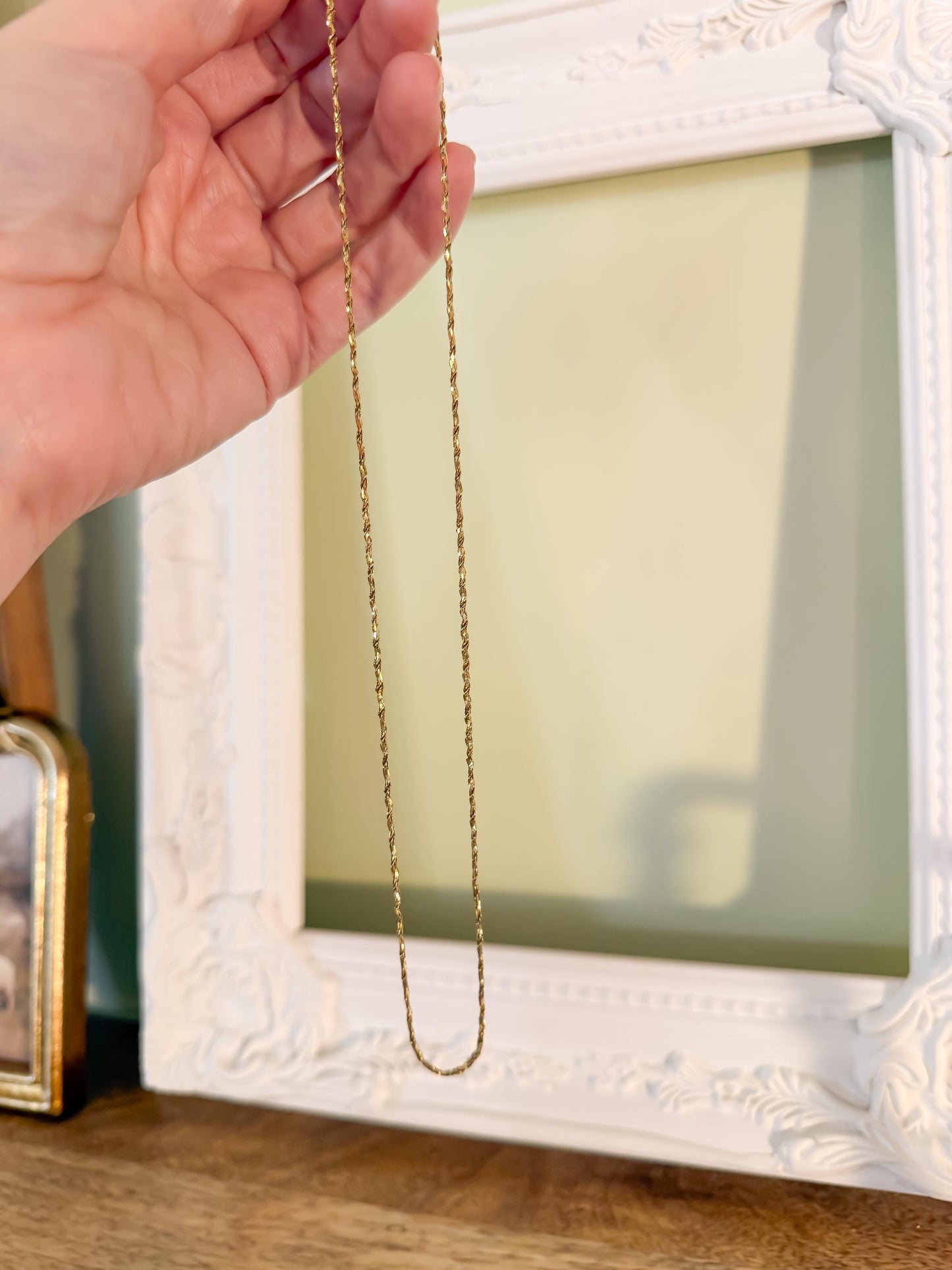 14K Yellow Gold Twist Chain Necklace | 18