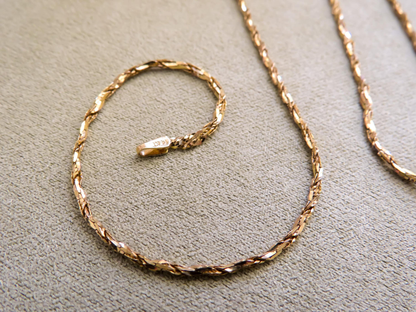 14K Yellow Gold Twist Chain Necklace | 18