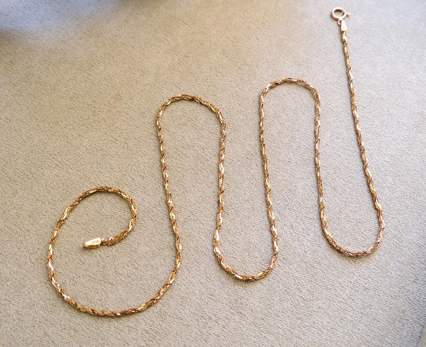 14K Yellow Gold Twist Chain Necklace | 18