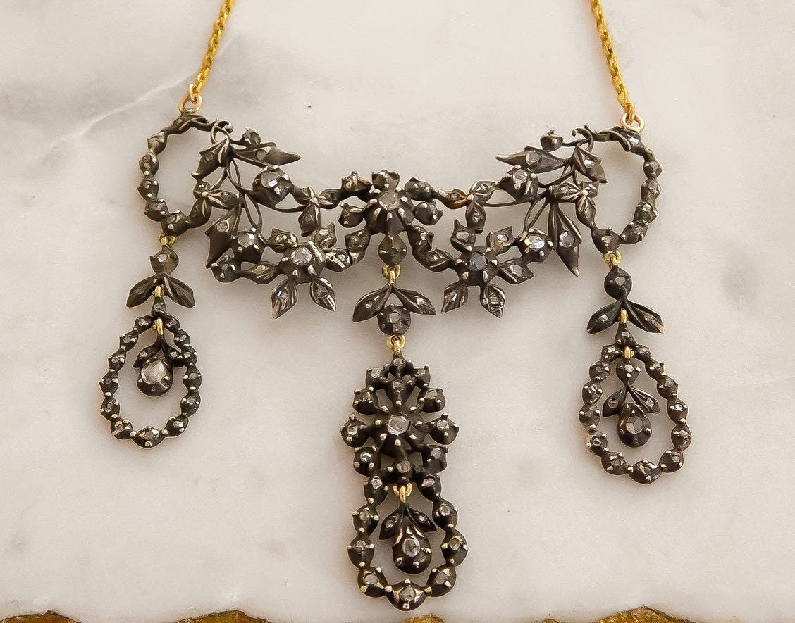 Victorian polki necklace with peacock pendant - Indian Jewellery Designs