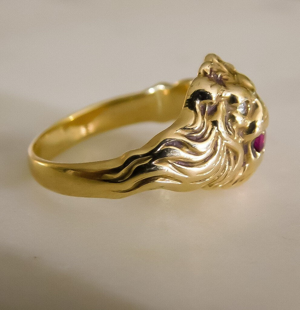 Gold Lion Head Rings | Gold ring designs, Mens gold rings, Mens ring designs
