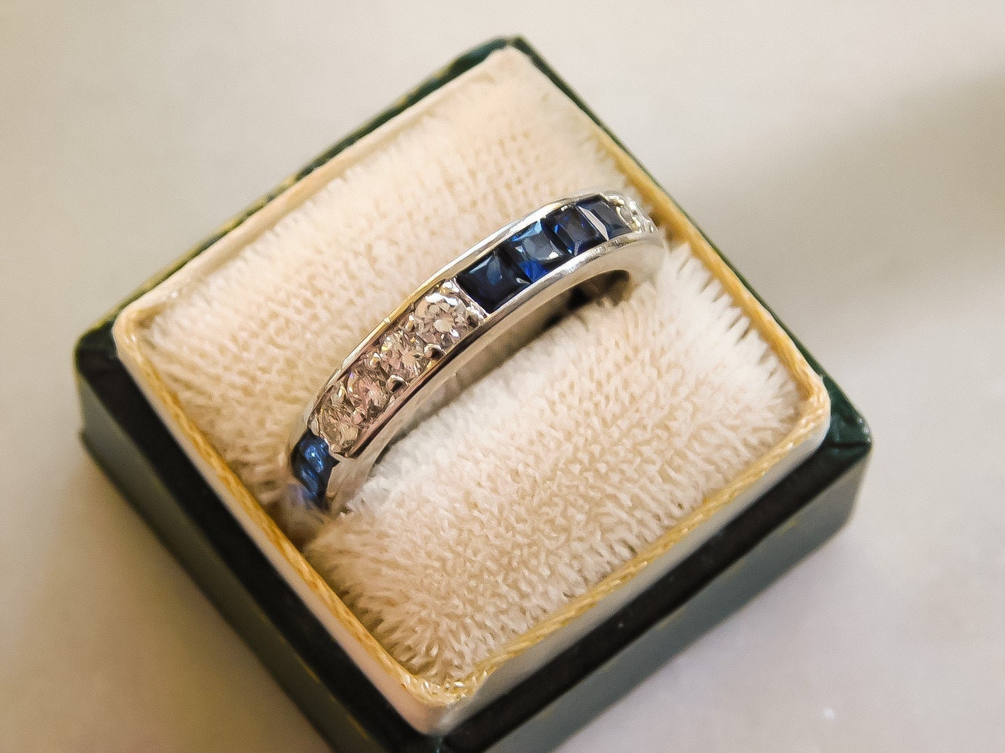 Estate Diamond and Sapphire Eternity Band