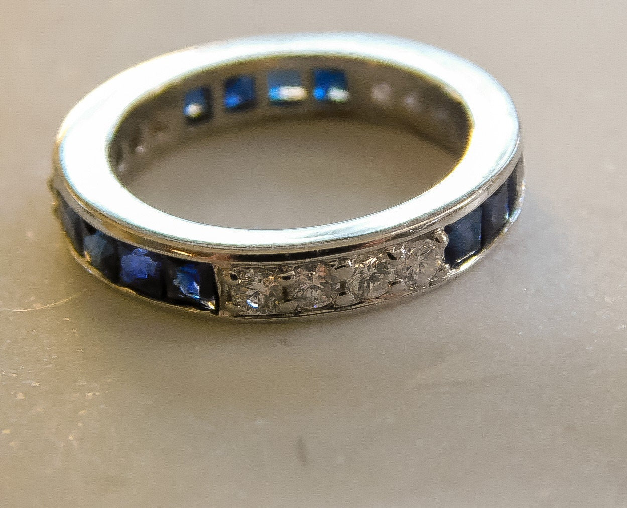 Estate Diamond and Sapphire Eternity Band