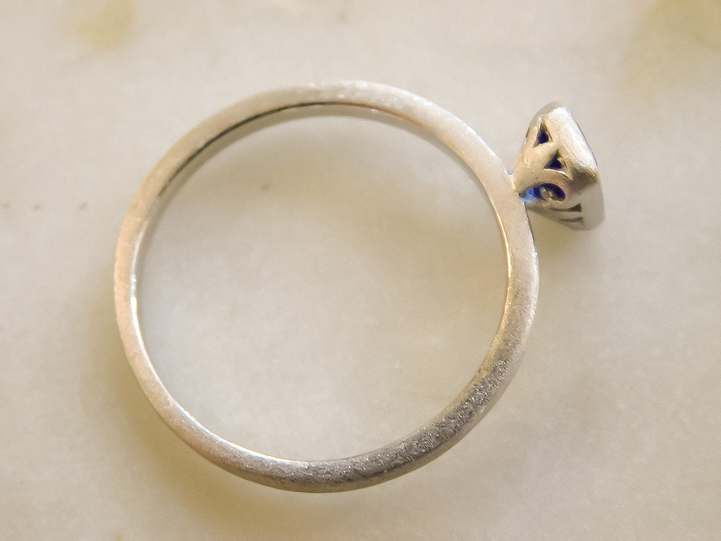 BiColor Tanzanite Ring in 14K White Gold Satin Finish