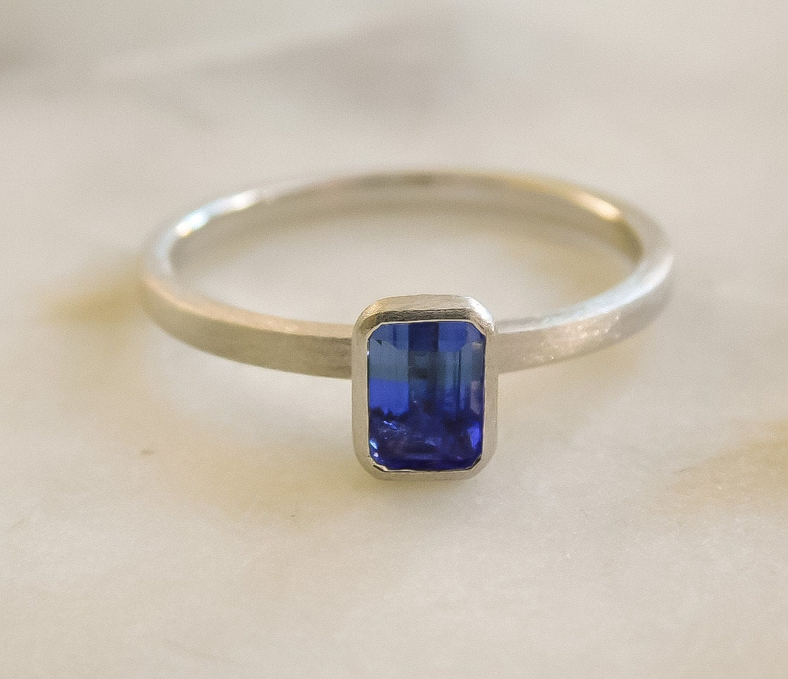 BiColor Tanzanite Ring in 14K White Gold Satin Finish – Jewels ...