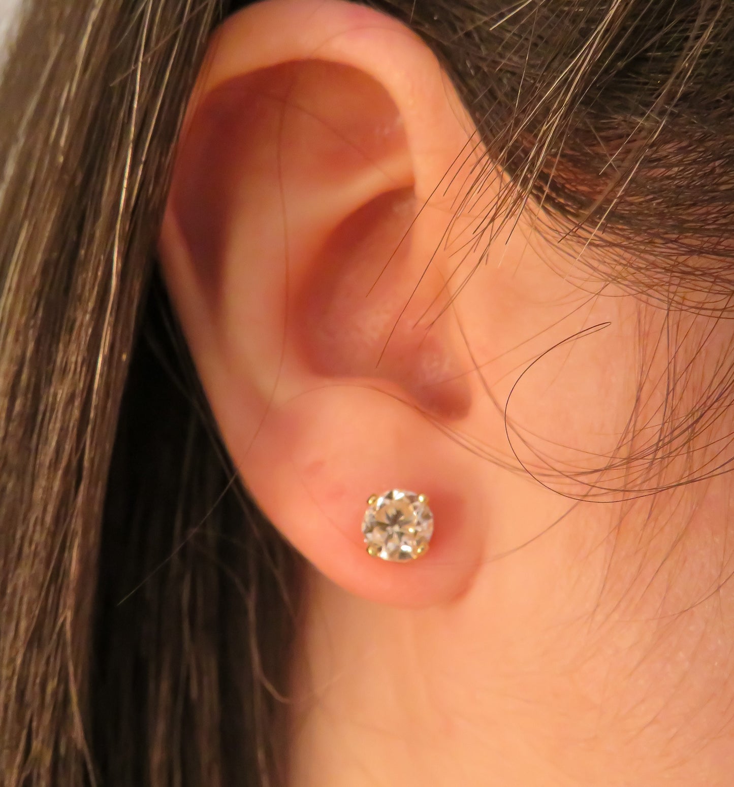 Vintage Two Carat Diamond Stud Earrings