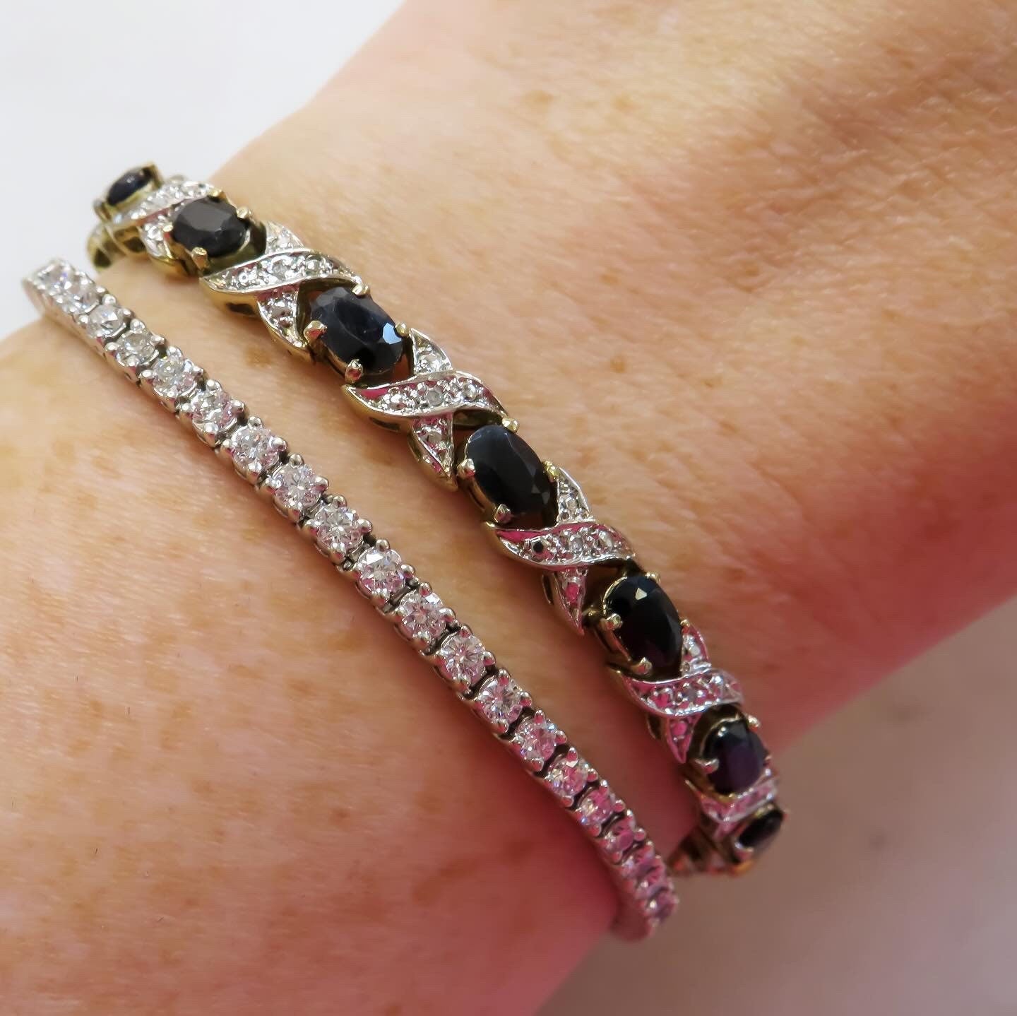 Natural Sapphire and Diamond Bracelet